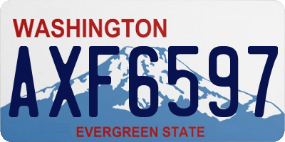 WA license plate AXF6597