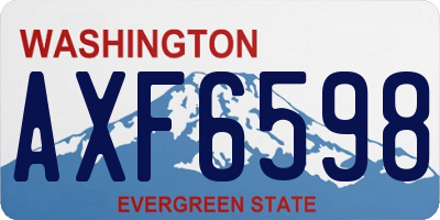 WA license plate AXF6598