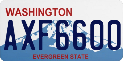 WA license plate AXF6600