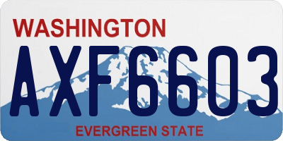 WA license plate AXF6603