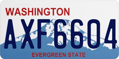 WA license plate AXF6604