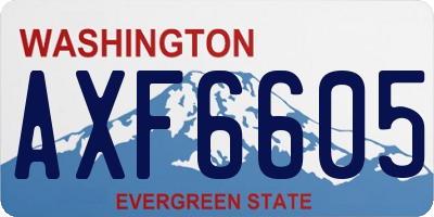 WA license plate AXF6605