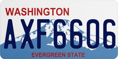WA license plate AXF6606