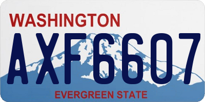 WA license plate AXF6607