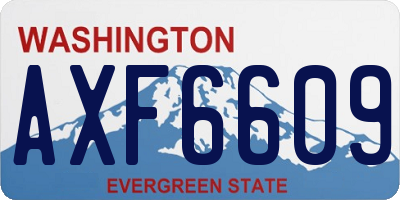 WA license plate AXF6609