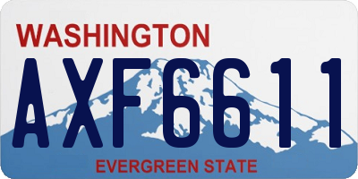 WA license plate AXF6611