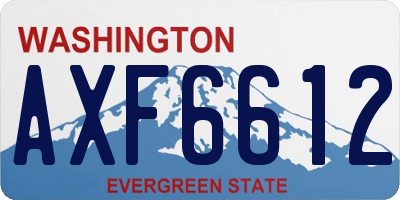 WA license plate AXF6612