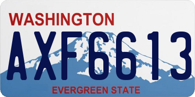 WA license plate AXF6613