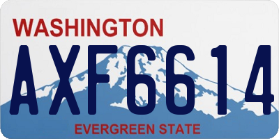 WA license plate AXF6614