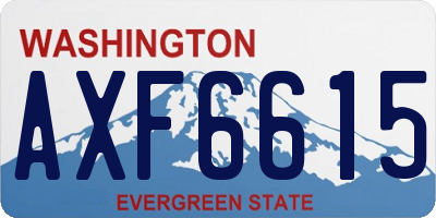 WA license plate AXF6615