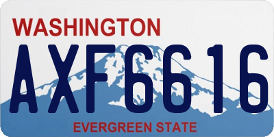 WA license plate AXF6616
