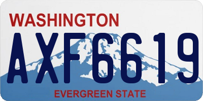 WA license plate AXF6619