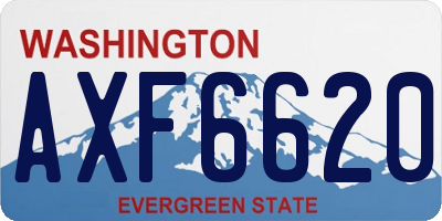 WA license plate AXF6620