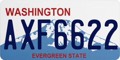 WA license plate AXF6622