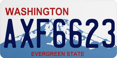WA license plate AXF6623