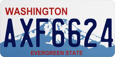 WA license plate AXF6624