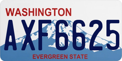 WA license plate AXF6625