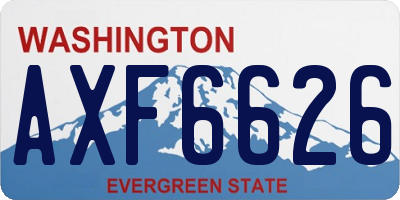 WA license plate AXF6626