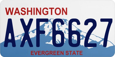 WA license plate AXF6627