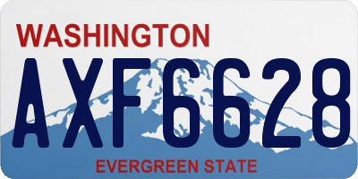 WA license plate AXF6628