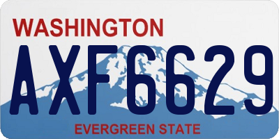 WA license plate AXF6629