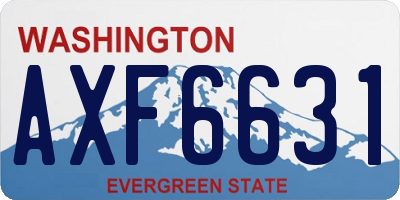 WA license plate AXF6631