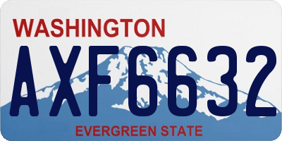 WA license plate AXF6632