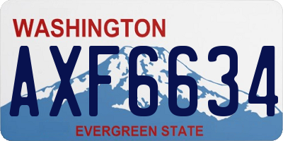 WA license plate AXF6634