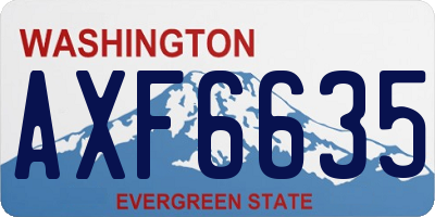WA license plate AXF6635