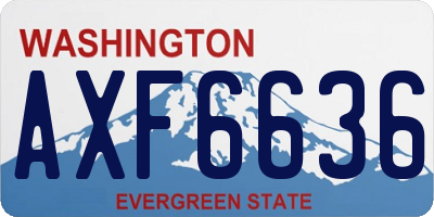 WA license plate AXF6636