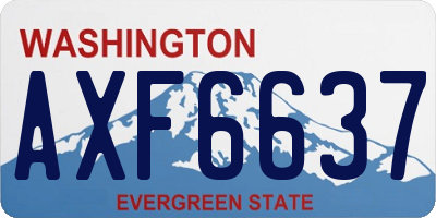 WA license plate AXF6637