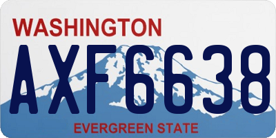 WA license plate AXF6638