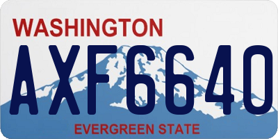 WA license plate AXF6640