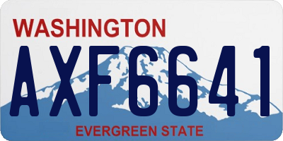 WA license plate AXF6641