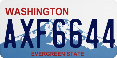 WA license plate AXF6644