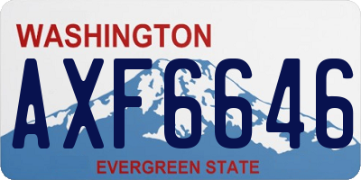 WA license plate AXF6646