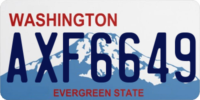 WA license plate AXF6649
