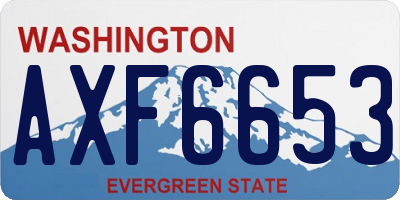WA license plate AXF6653