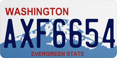 WA license plate AXF6654