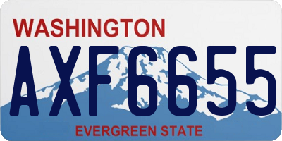 WA license plate AXF6655