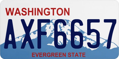 WA license plate AXF6657