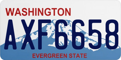 WA license plate AXF6658