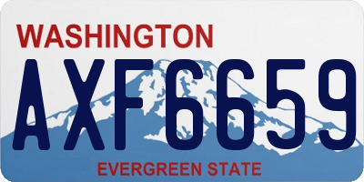 WA license plate AXF6659