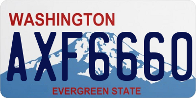 WA license plate AXF6660