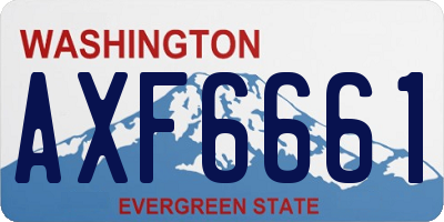 WA license plate AXF6661