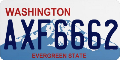 WA license plate AXF6662