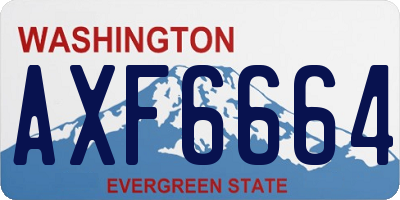 WA license plate AXF6664