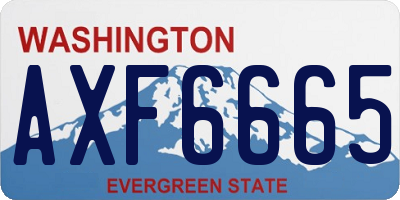 WA license plate AXF6665