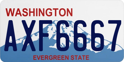 WA license plate AXF6667