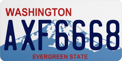 WA license plate AXF6668